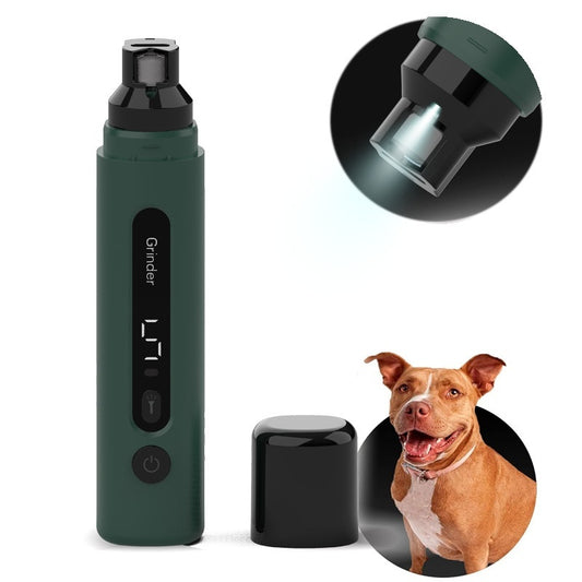 Electric Dog Nail Grinder - Rechargeable Pet Nail Trimmer with LED Light & 5 Speeds