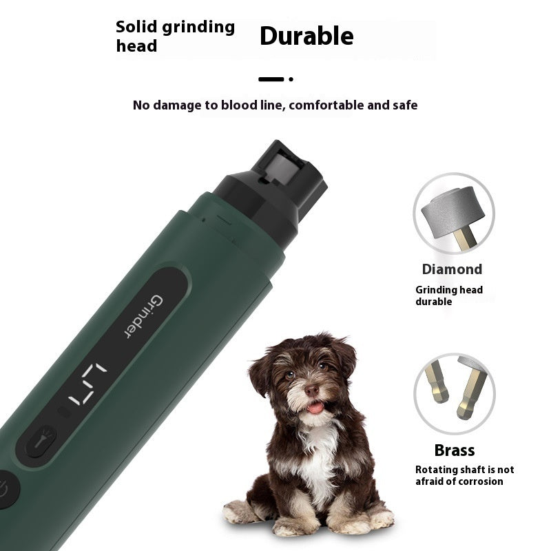 Electric Dog Nail Grinder - Rechargeable Pet Nail Trimmer with LED Light & 5 Speeds