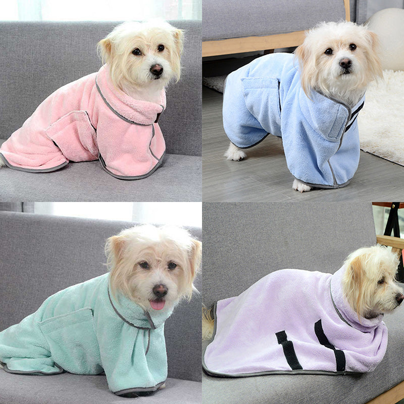 Microfiber Dog Towel - Ultra Absorbent Quick Dry Pet Bathrobe for Dogs & Cats
