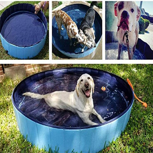Foldable Dog Pool - Portable Pet Swimming & Bathing Tub for Large Dogs