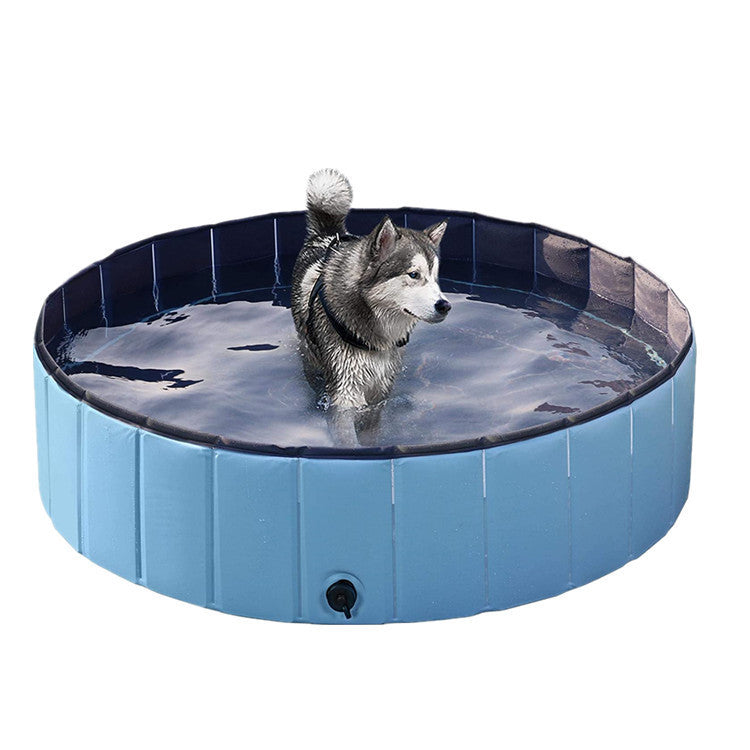 Foldable Dog Pool - Portable Pet Swimming & Bathing Tub for Large Dogs